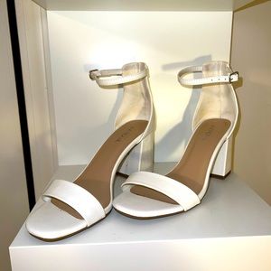 White Alligator Print Heels